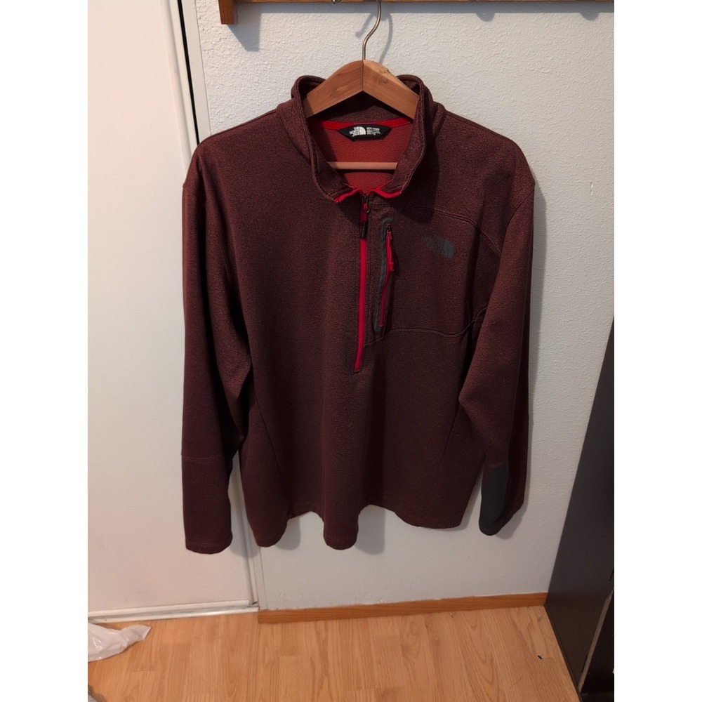 North Face Sweatshirt Men's Size XXL‎ 1/4 zip Red